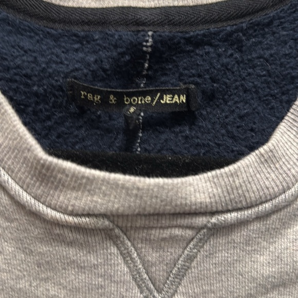 Rag & Bone Jean gray sweatshirt with soft navy fleece interior. New without tags - Picture 2 of 4